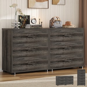 Aheaplus Closet Storage Cabinet 2 Set with 6 Drawers, Night Stand with Storage, 6-Drawers Dressers - 1 of 4
