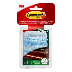 Command Outdoor Light Clips With Foam Strips Clear : Target
