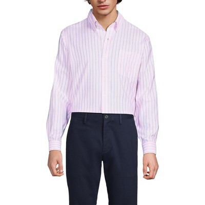Lands' End Men's Big and Tall Traditional Fit Pattern No Iron Supima Oxford Dress Shirt