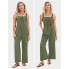 EXLURA Women's Summer Casual Dressy Jumpsuits Loose Overalls One Piece Sleeveless Wide Leg Pant Rompers with Pockets 2025 - 3 of 4