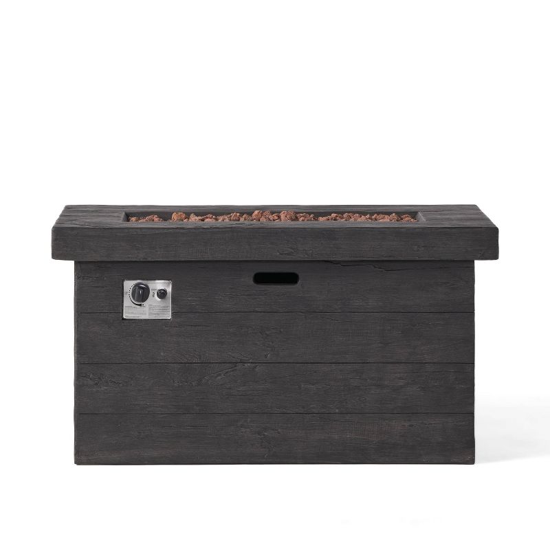 Custer Outdoor Rectangular Fire Pit - Gray - Christopher Knight Home, 5 of 10