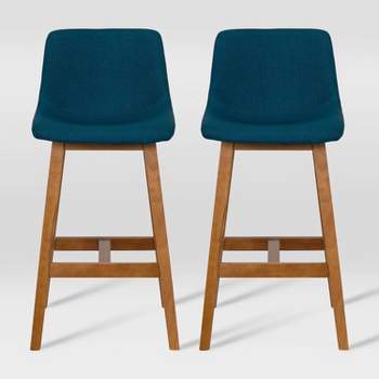 Set of 2 Nora Upholstered Counter Height Wood Barstools - CorLiving