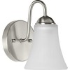 Progress Lighting Classic 1-Light Bath Wall Light, Brushed Nickel, Etched Glass Shade - 3 of 4