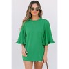 Amaryllis Women's Ruffle Sleeve Blouse Elegant Mock Neck Relaxed Fit Lightweight Versatile Chic - 3 of 4