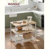 VASAGLE Kitchen Island with 3 Shelves, 39.4 Inches Kitchen Shelf with Large Worktop, Stable Steel Structure, Oak Color and White - 2 of 4