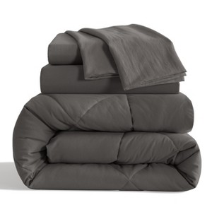 5/7 Pieces Microfiber Comforter Set, Breathable Down Alternative Bedding Set, All Season Bed in a Bag - NTBAY - 1 of 4