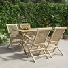 vidaXL Patio Dining Set Outdoor Furniture Set for Garden Gray Solid Wood Teak - 2 of 4