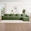 RISOKEYS Modular 4 Seat L Shape Sectional Boneless Sofa - Corduroy Cloud Sectional Couch with Deep Seat, Throw Pillows and 1 Movable Ottoman - 2 of 4
