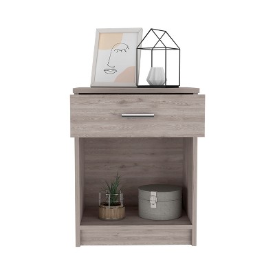 NicBex Nightstand with Bottom Storage Shelf and Drawer,Modern Bedside Table Storage Cabinrt for Bedroom,Living Room