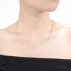 14K Gold Plated Mariner Link Station Chain Necklace with Cubic Zirconia Halo – A Luxurious and Contemporary Design Featuring Sparkling Halo Accents - 2 of 3