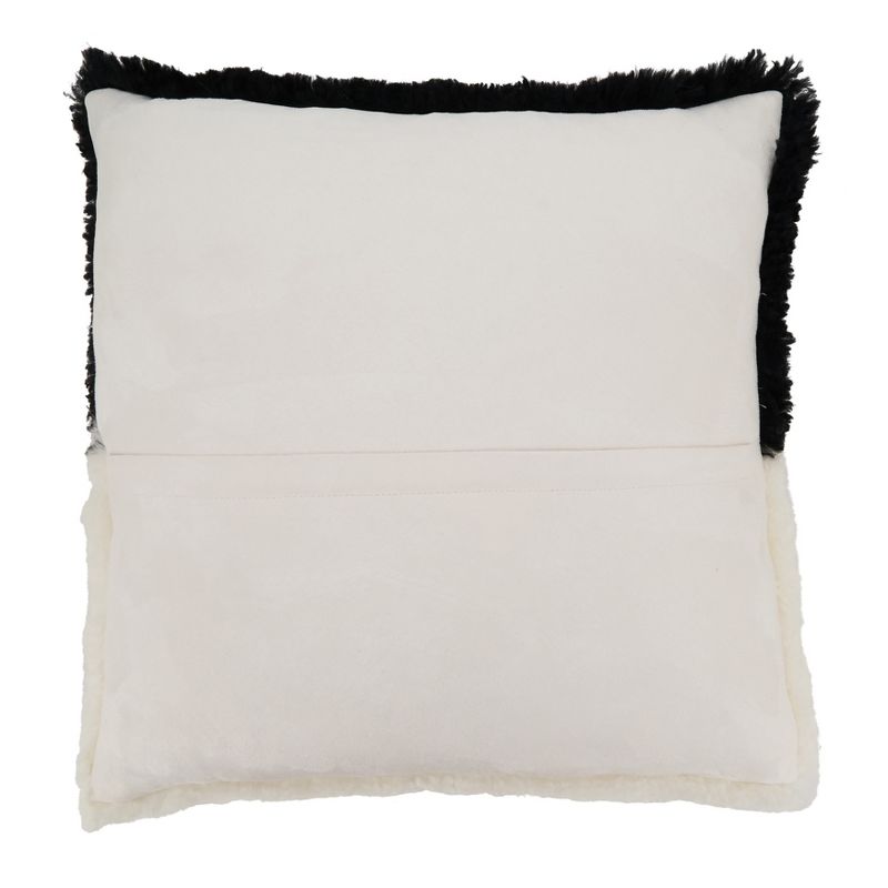 Saro Lifestyle Luxurious Sheep Fur Poly Filled Pillow with Two-Tone Elegance, 2 of 4