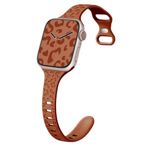 HTUTWOO Small Waist Leopard Silicone Apple Watch Strap, Sport Band 38/40/41/42/44/45/49mm for iWatch Series 11 10 9 8 7 6 5 4 3 2 1 SE Ultra - 1 of 4