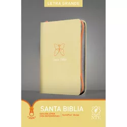 Santa Biblia Ntv, Edición Zíper Con Referencias, Letra Grande (Letra Roja, Sentipiel, Beige) - Large Print (Leather Bound)