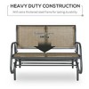 Resenkos Swing Glider Chair,  Outdoor Chair,2-Person Outdoor Glider Bench, Patio Double Swing Rocking Chair Loveseat, Light Mixed Brown - 3 of 4