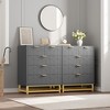 5-Drawer Dresser for Bedroom – Modern White Chest with Gold Metal Legs & Handles - 4 of 4