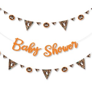 Big Dot of Happiness Gone Hunting - Deer Hunting Camo Baby Shower Letter Banner Decoration - 36 Banner Cutouts and Baby Shower Banner Letters - 1 of 4