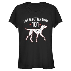 Juniors Womens One Hundred and One Dalmatians Life is Better with 101 T-Shirt - 1 of 4