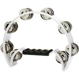 Stagg Double Row Cutaway Tambourine With 16 Jingles White - 1 of 2