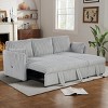 CLIHOME 58" Chenille Plush Sleeper Sofa Bed for 3-seat Sofa Pullout Sleeper Sofa Couches with 2 Pillows for Living Room, Corduroy - 2 of 4