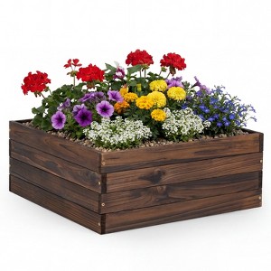 Costway Square Raised Garden Bed Flower Vegetables Seeds Planter Kit  Elevated Box : Target