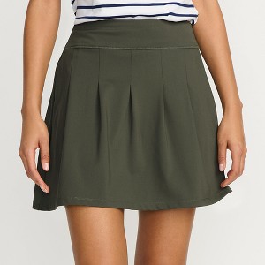 Lands' End Women's Active High Impact High Rise Pleated Skort - 1 of 4