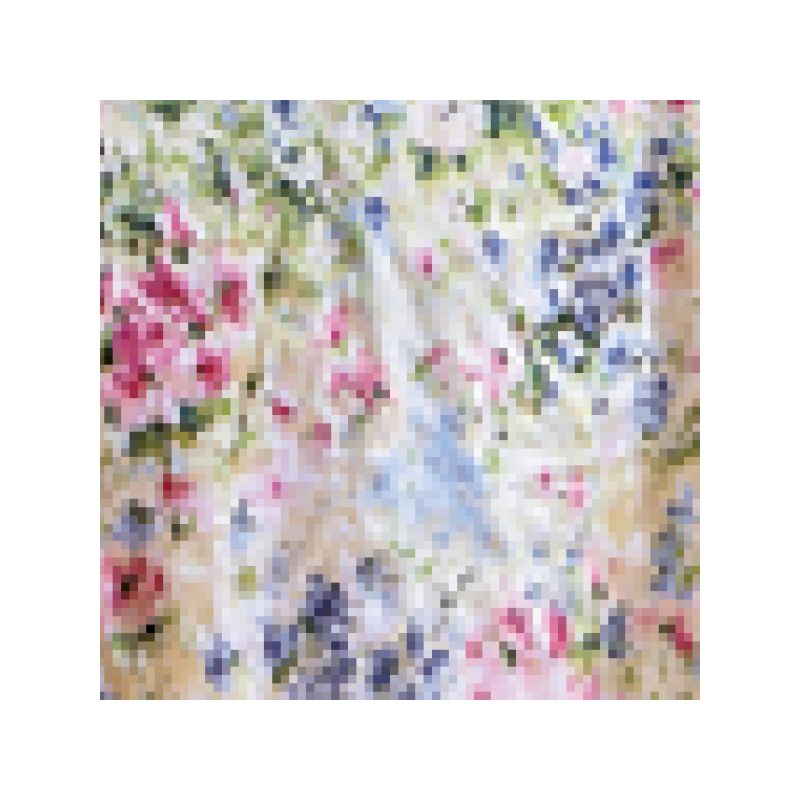 Collections Etc Floral Watercolor Gardenscape Lightweight Plisse Bedspread, 3 of 4