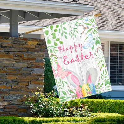Happy Easter Bunny Ears Pastel Garden Flag