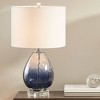 510 Design Borel Glass Table Lamp Dark (Includes LED Light Bulb) Blue : Modern Drum Shade, 1-Way Switch, 24.25" H - 2 of 4