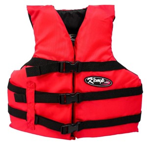 Kemp 16" Red and Black Inflatable Universal Vest with Lock, Youth - 1 of 3