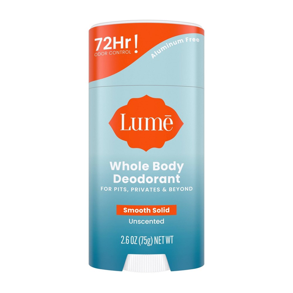 Lume Natural Solid Deodorant Stick - Whole Body Deodorant - Aluminum-Free  Baking Soda-Free  Hypoallergenic  Safe For Sensitive Skin - 2.6 Ounce Solid Stick 