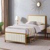 VECELO Upholstered Bed Frame with Headboard & Footboard, Heavy Duty Steel Slats, No Box Spring Needed - image 2 of 4