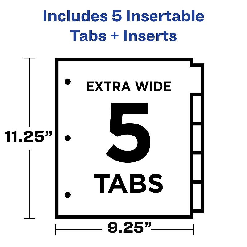 Avery Big Tab Insertable Plastic Dividers 5-Tab Two Tone Set (11982) 710149, 3 of 10