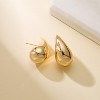 Chunky Gold Hoop Earrings for Women, Dupes Earrings Lightweight Waterdrop Hollow Open Hoops, Hypoallergenic Gold Plated Earrings Fashion Jewelry - 4 of 4