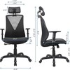 Infurnic Task and Office Chairs, Modern Office Chair with Adjustable Headrest and Armrest, Desk Chair for Work or Gaming, Black, 25.5"*31"*23.5" - 4 of 4