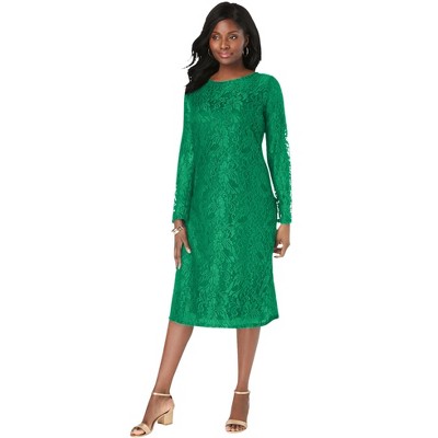 Jessica London Women's Plus Size Stretch Lace Shift Dress