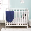 Everyday Kids 2 Pack 'n Play Sheets – 100% Jersey Cotton, Soft Fitted Portable Crib Sheets in Solid Navy Blue and Gray, 24"x38"x5 - 3 of 4