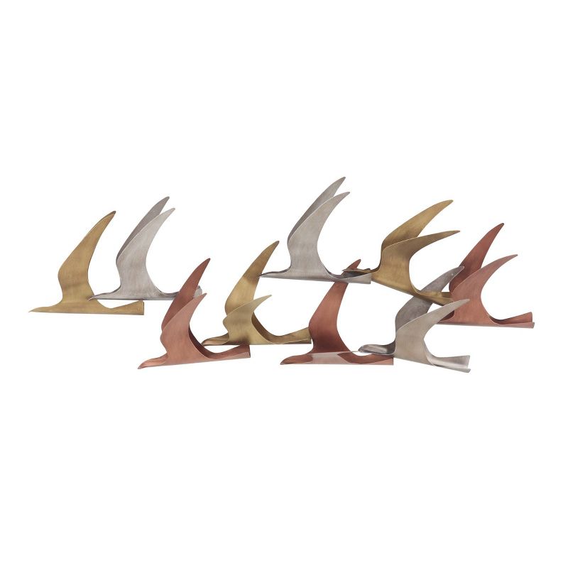 Metal Bird Flying Flock Of Wall Decor Multi Colored - Olivia &#38; May, 2 of 7