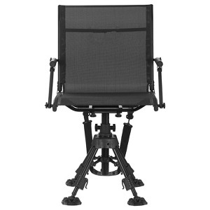 VEVOR Hunting Chair, 360° Silent Swivel, Foldable Portable Blind Chair, Heavy-Duty Steel Frame Ground Stool Seat, 350 Lbs Capacity, Black - 1 of 4