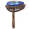 Slickblue Women's Ring, Stainless Steel with Coffee Finish, Light Sapphire Pear Crystal, Halo Design, Sizes 5-10 - 4 of 4