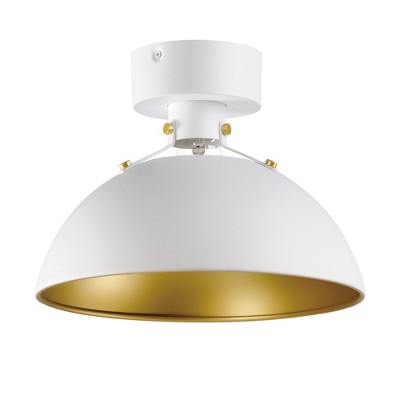 Maxim Lighting Dawn 1 - Light Semi-Flush Mount in  White/Satin Brass