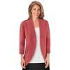 Collections Etc Open-Front Curved Hem 3/4 Sleeve Cardigan - 2 of 4
