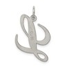 Black Bow Jewelry Sterling Silver, Ella Collection, LG Fancy Script Initial L Pendant - 3 of 4