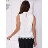 INSPIRE CHIC Women's Work Lace Sleeveless Mock Neck Dressy Casual Blouse - image 3 of 4