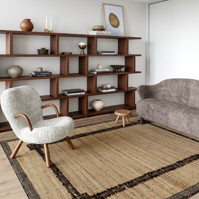 Agora Natural Jute and Wool Rectangular Area Rug, 4' x 6'