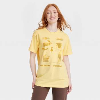 Women's Pokemon Pikachu Oversized Short Sleeve Graphic T-Shirt - Yellow
