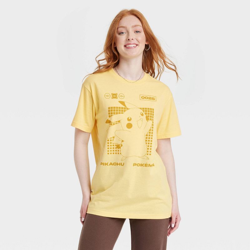 Women's Pokemon Pikachu Oversized Short Sleeve Graphic T-Shirt - Yellow, 1 of 4