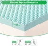 MUUEGM Memory Foam Mattress Topper, Egg Crate Mattress Pad for Cooling, Pressure Relief & Air Circulation, CertiPUR-US Certified, Blue - 2 of 4