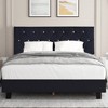 VECELO Tufted Upholstered Queen/King Size Headboard, 6 Adjustable Height, Easy Assembly, Beige/Black - 2 of 4
