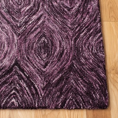 Hand-Tufted Purple Wool Square Area Rug, 6' x 6'