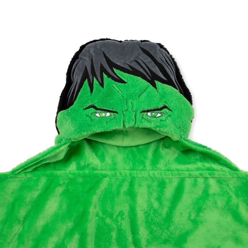 Marvel Hulk Kids&#39; Hooded Blanket Green, 3 of 6